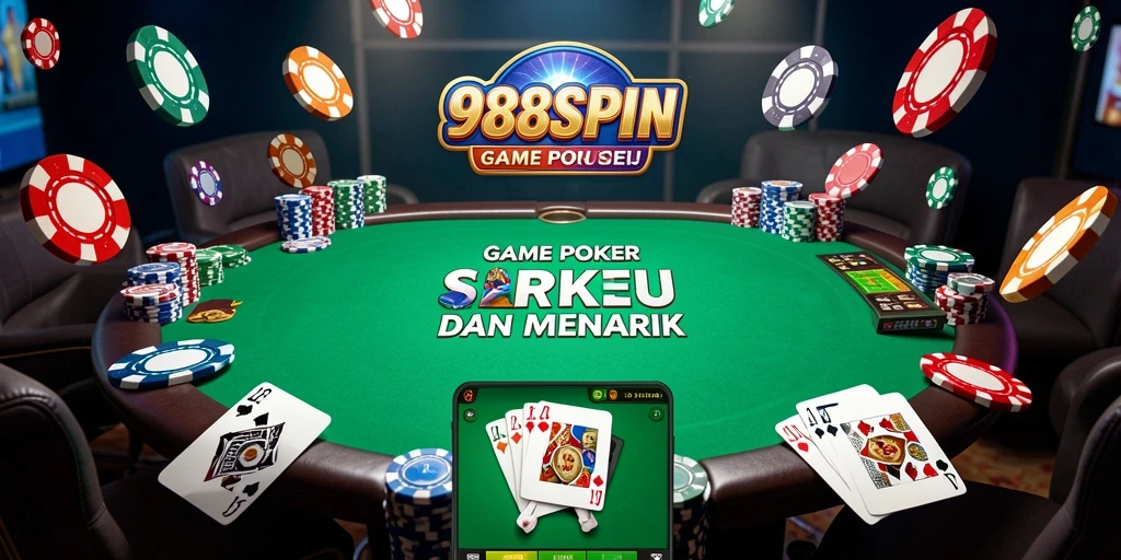 Tampilan seru dari gameplay Poker di 988SPIN.