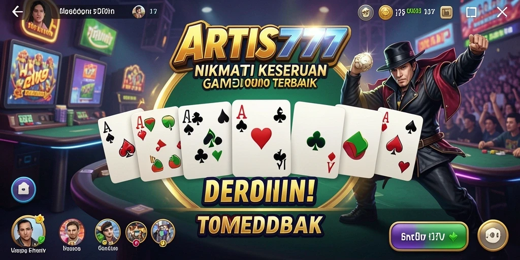 Screenshot utama ARTIS777 menampilkan permainan domino yang seru dan interaktif.