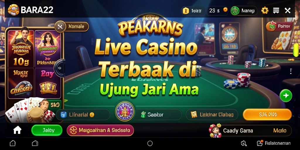 Tampilan gameplay Live Casino BARA22 yang mengesankan dan interaktif.