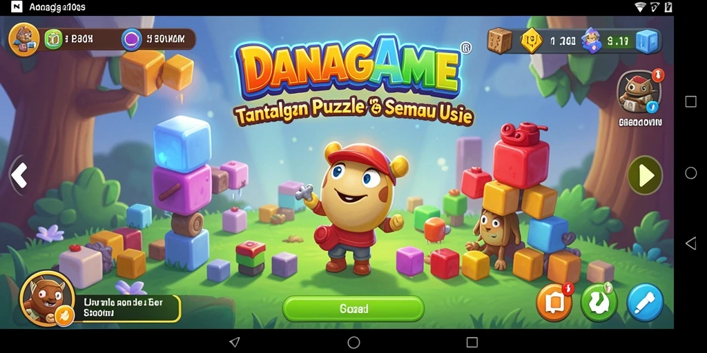 Screenshot gameplay DANAGAME dengan tantangan puzzle yang seru.