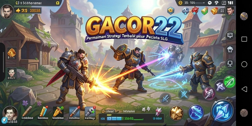 Tampilan gameplay GACOR22 menampilkan pertempuran yang strategis dan menarik.