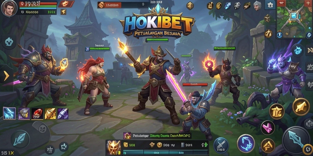 Tampilan gameplay HOKIBET dalam petualangan MMORPG yang menyenangkan.