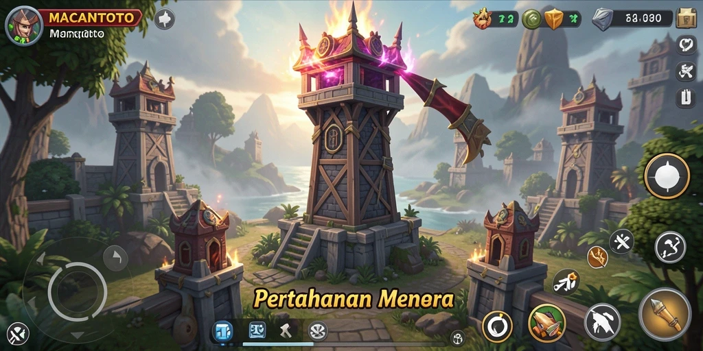 Tampilkan gameplay seru dan strategi menara di MACANTOTO.