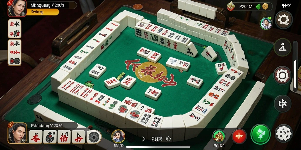 Screenshot P200M menampilkan gameplay Mahjong yang seru dan menantang.