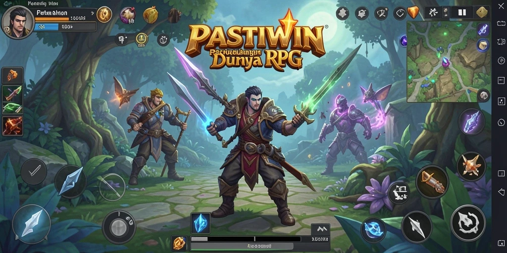Screenshot gameplay PASTIWIN menampilkan aksi seru dalam pertempuran RPG.