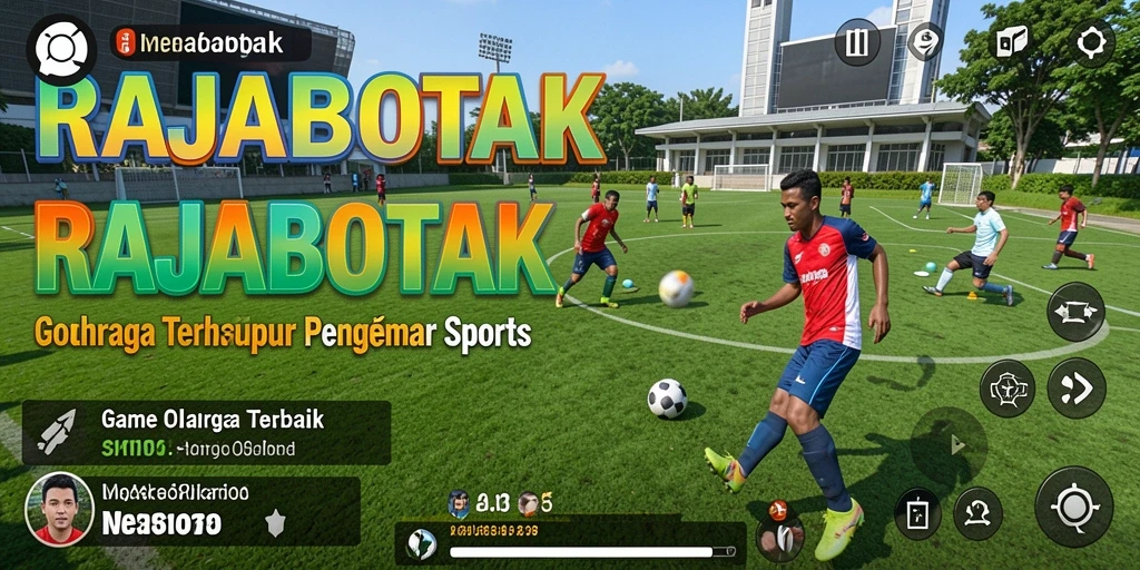 Screenshot gameplay RAJABOTAK yang menunjukkan aksi seru di arena olahraga.