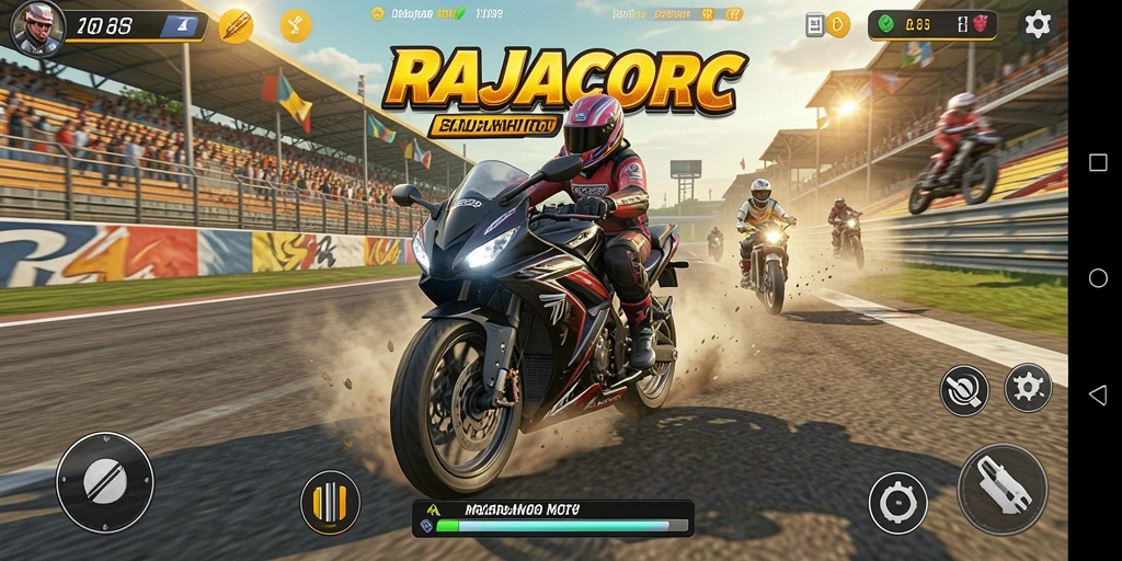 Tampilan seru balapan motor di RAJACORC saat beraksi.
