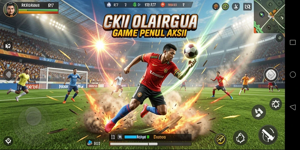 Penggambaran gameplay olahraga yang dinamis dan seru.