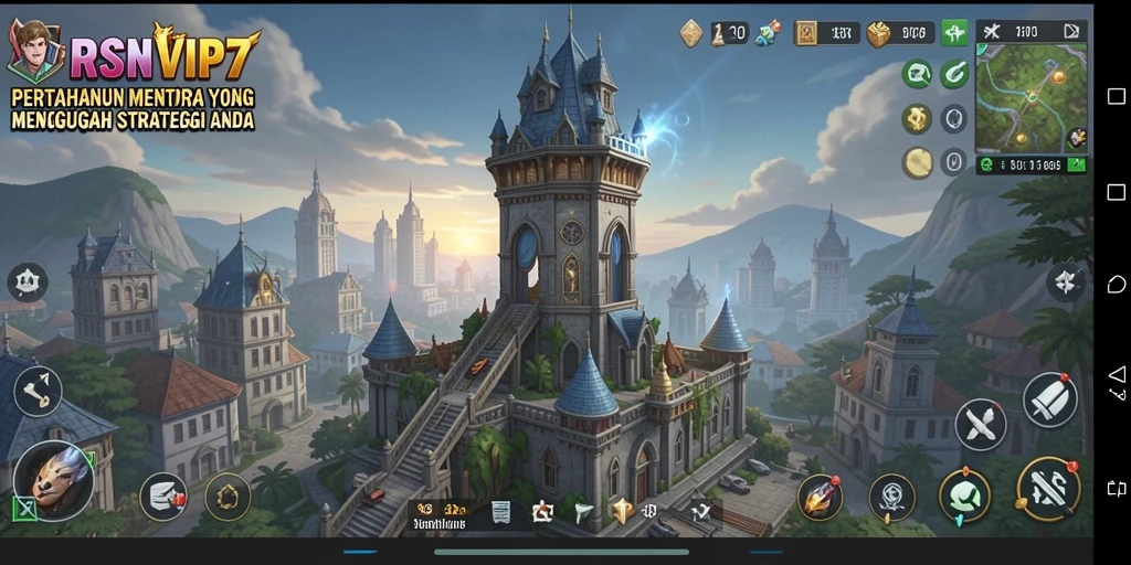 Gameplay RSNVIP7 yang menarik dalam pertahanan menara.