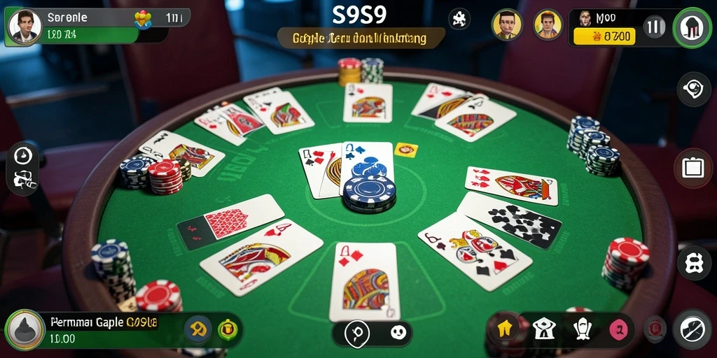 Screenshot utama S9S9 menampilkan aksi seru permainan Gaple.