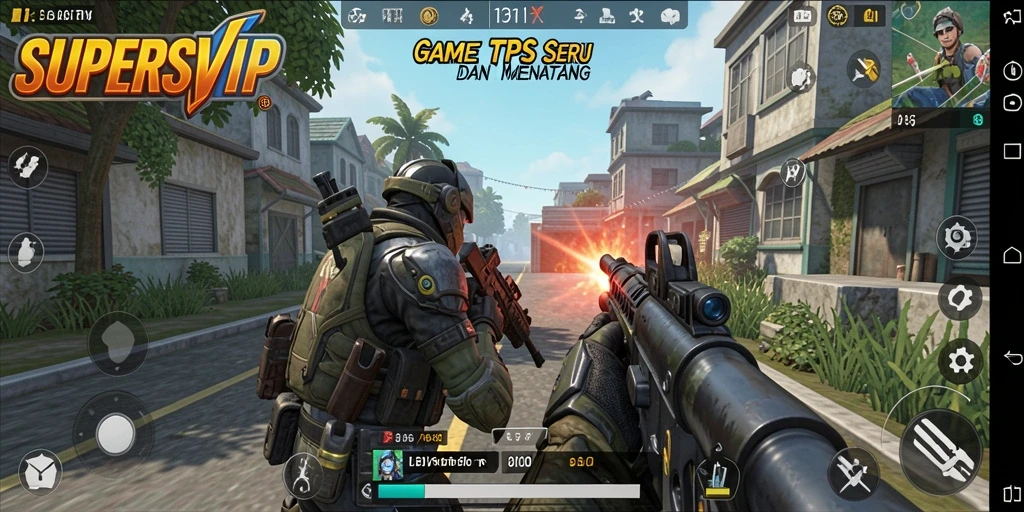 Screen capture gameplay TPS yang mendebarkan di SUPERSVIP.